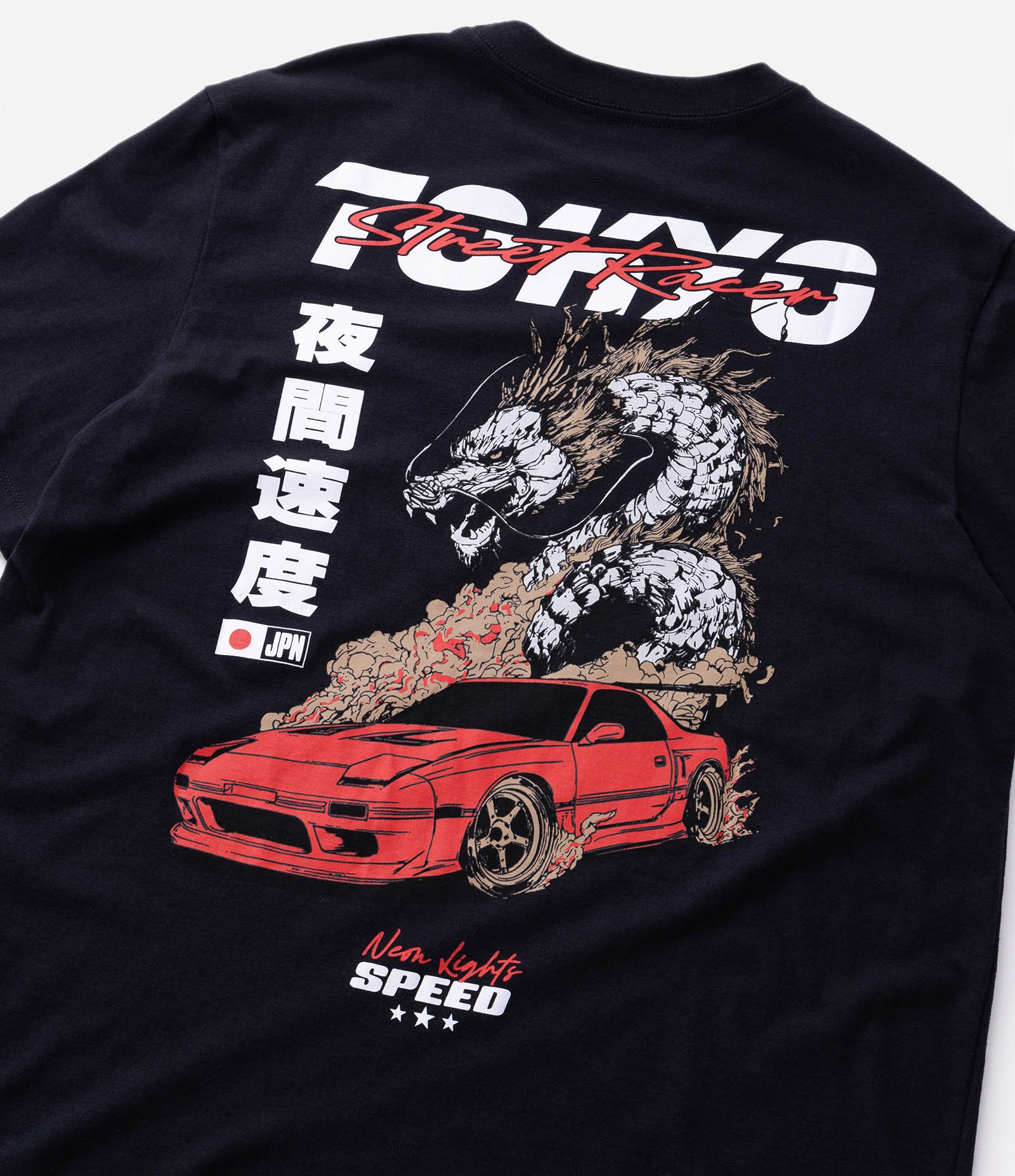 Camiseta Comfort Manga Curta em Algodão com Estampa Drift Tokyo Preto 9