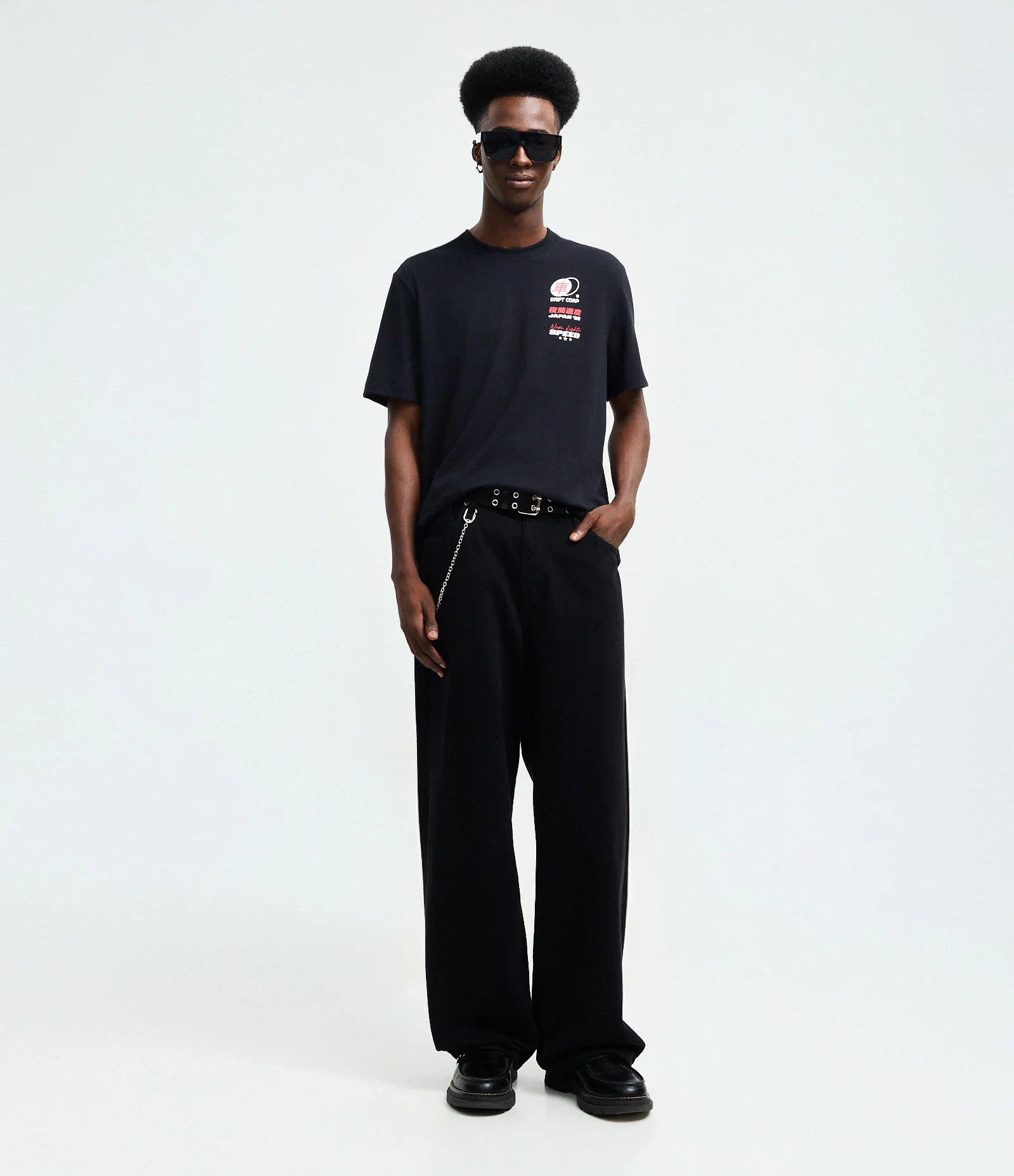 Camiseta Comfort Manga Curta em Algodão com Estampa Drift Tokyo Preto 2