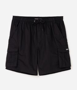 Bermuda Cargo em Sarja com Cós Elástico