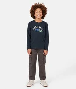Camiseta Infantil com Estampa Grafitada Brooklyn Style – Tam 5 a 14 Anos