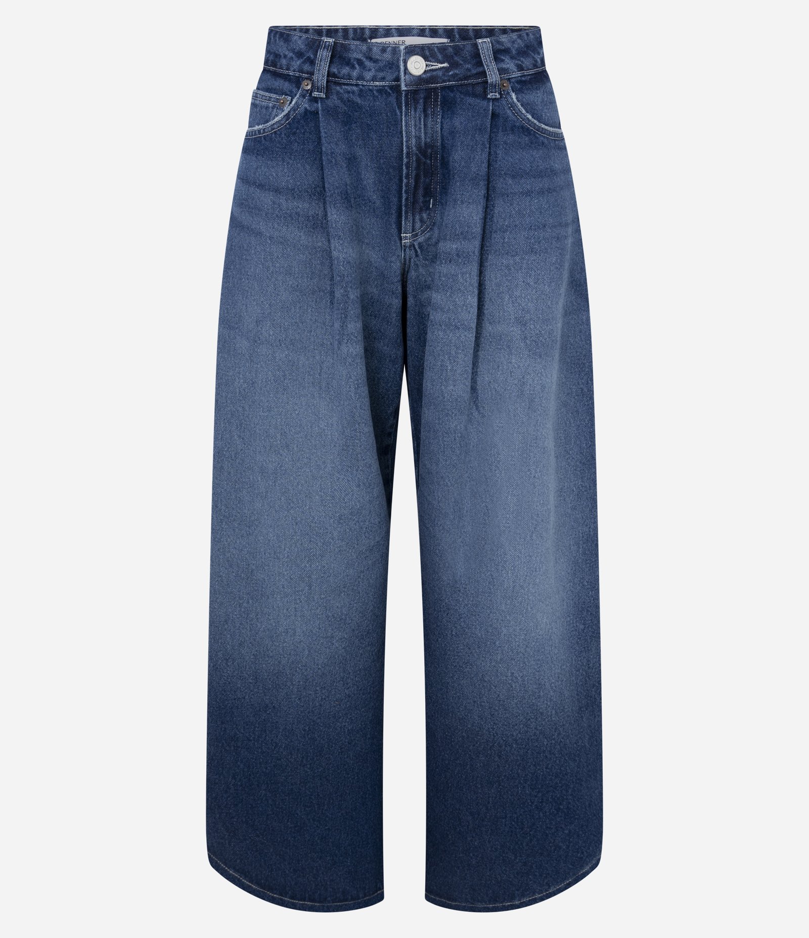 Calça Wide Leg em Jeans com Cintura Baixa Destroyed Azul Marinho 5