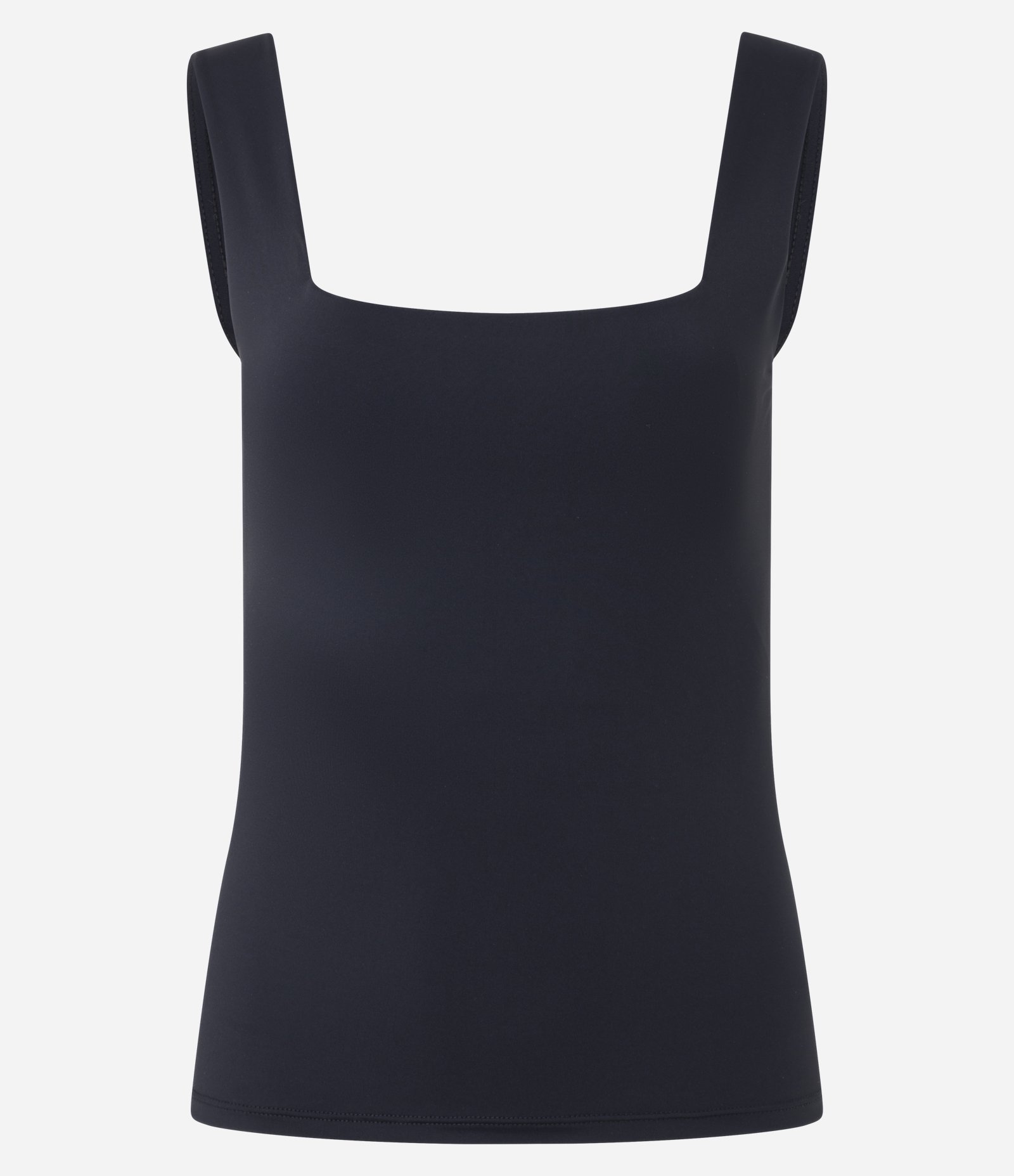 Blusa Básica em Poliamida com Decote Quadrado Preto 1