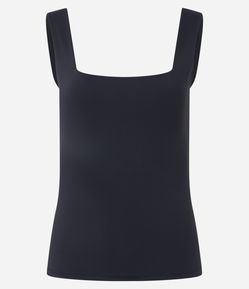 Blusa Básica em Poliamida com Decote Quadrado