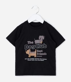 Camiseta Infantil com Estampa Cachorro Salsicha Dog Club – Tam 1 a 5/6 Anos