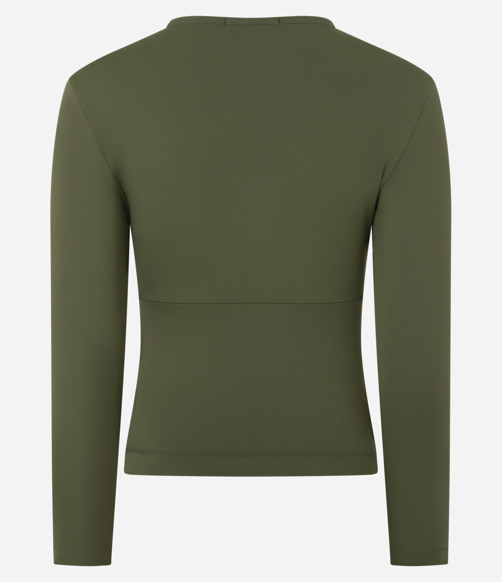 Blusa em Poliamida com Decote em V e Mangas Longas Verde 2