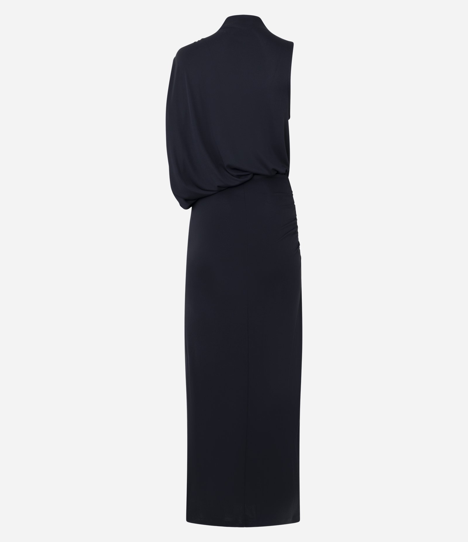 Vestido Longo Assimétrico com Cintura Marcada Preto 3