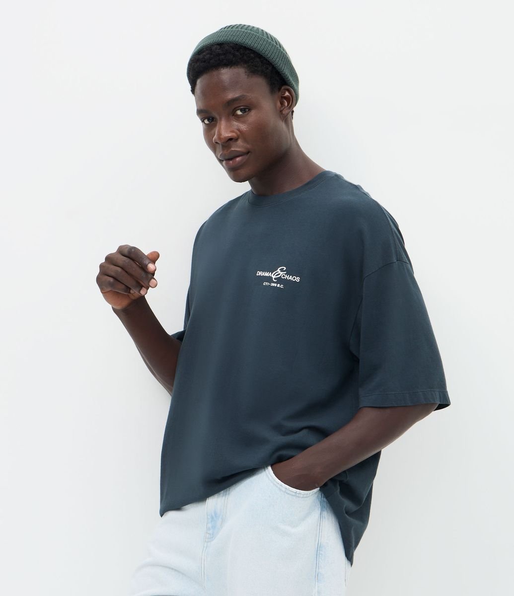 Camiseta Oversized Artsy Anjos Gregos Azul