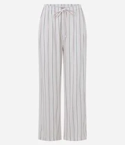Calça de Pijama em Viscose com Estampa de Listras