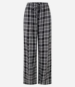 Calça de Pijama em Viscose com Estampa Xadrez