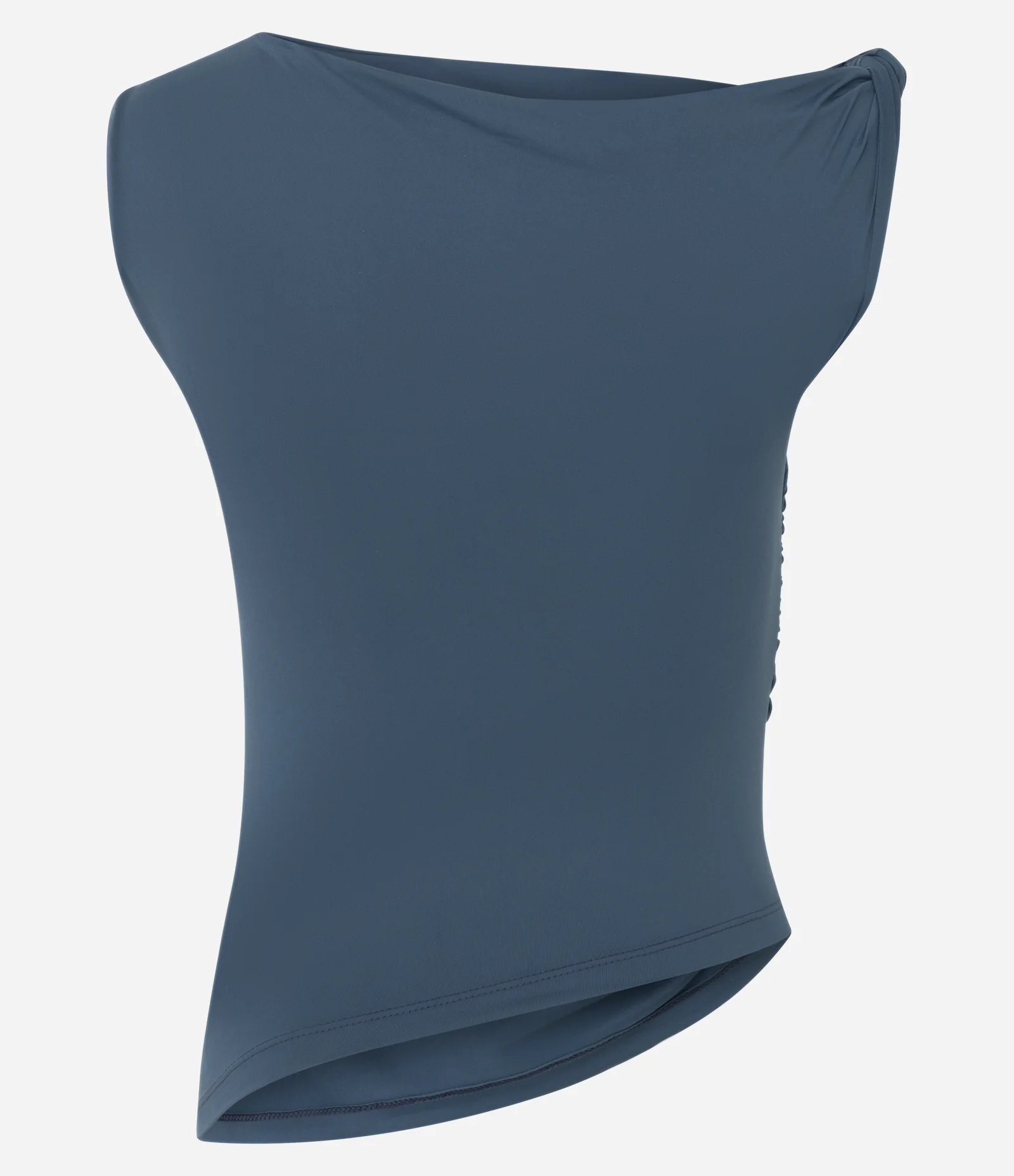 Blusa em Microfibra com Decote Ombro Só e Franzidos Verde 2