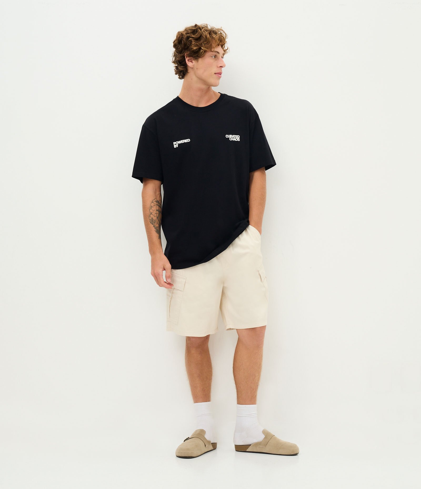 Camiseta Relaxed Manga Curta em Algodão com Estampa Toca-Discos Vinil Preto 3