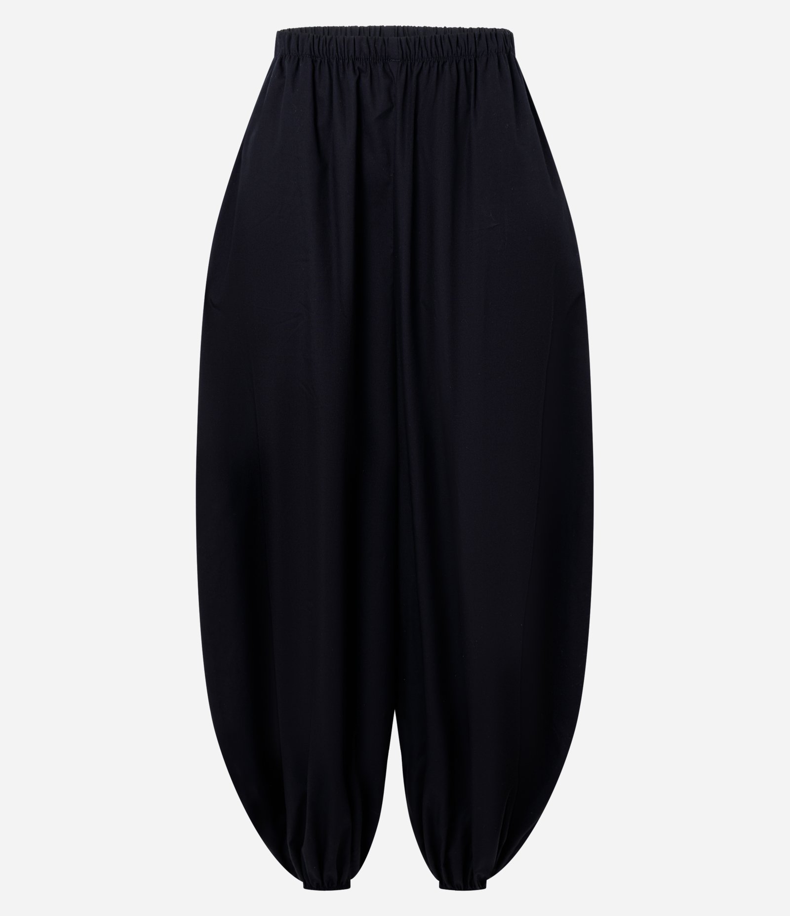 Calça Balloon em Tricoline com Elástico no Cós e Tornozelo Preto 1