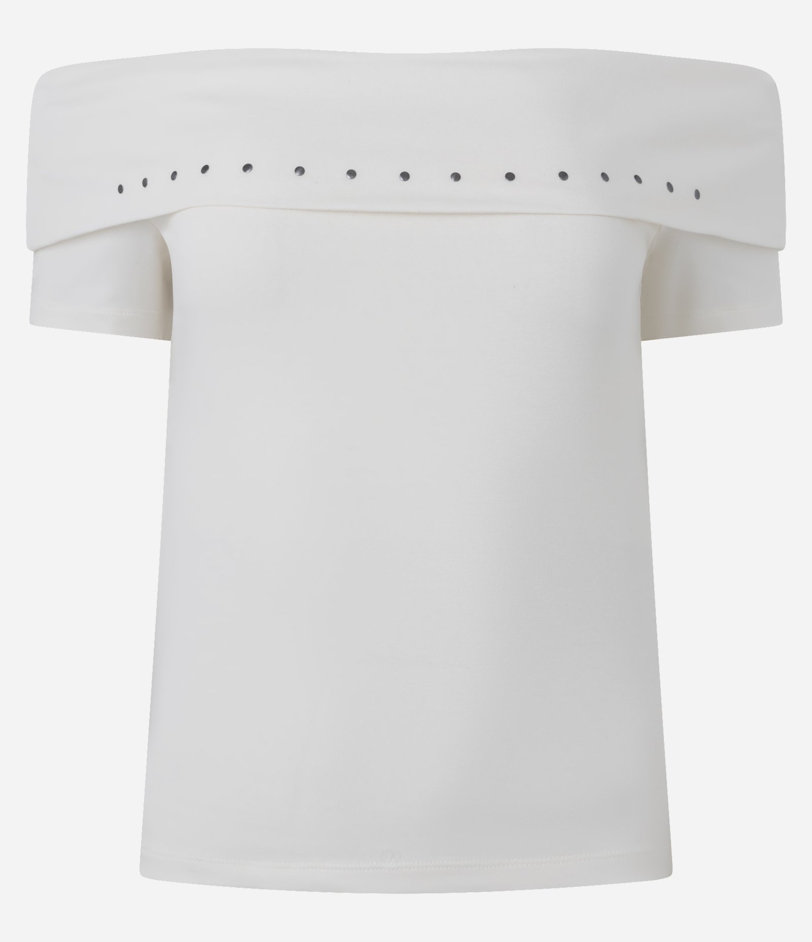 Blusa Ombro a Ombro em Algodão com Tachinhas Off White 5
