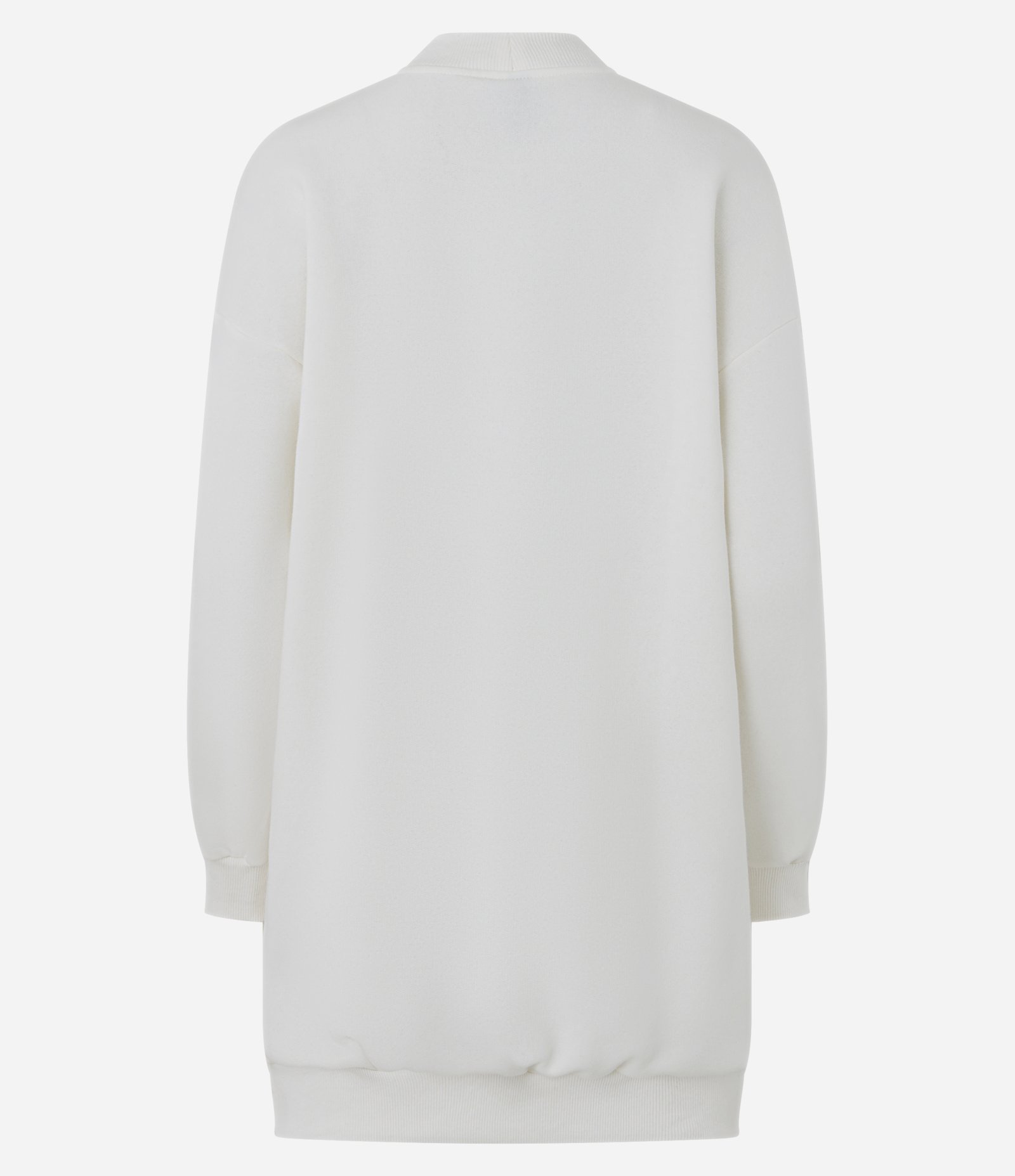 Vestido Curto em Moletom com Gola Alta Branco 2