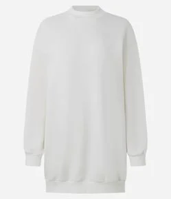 Vestido Curto em Moletom com Gola Alta