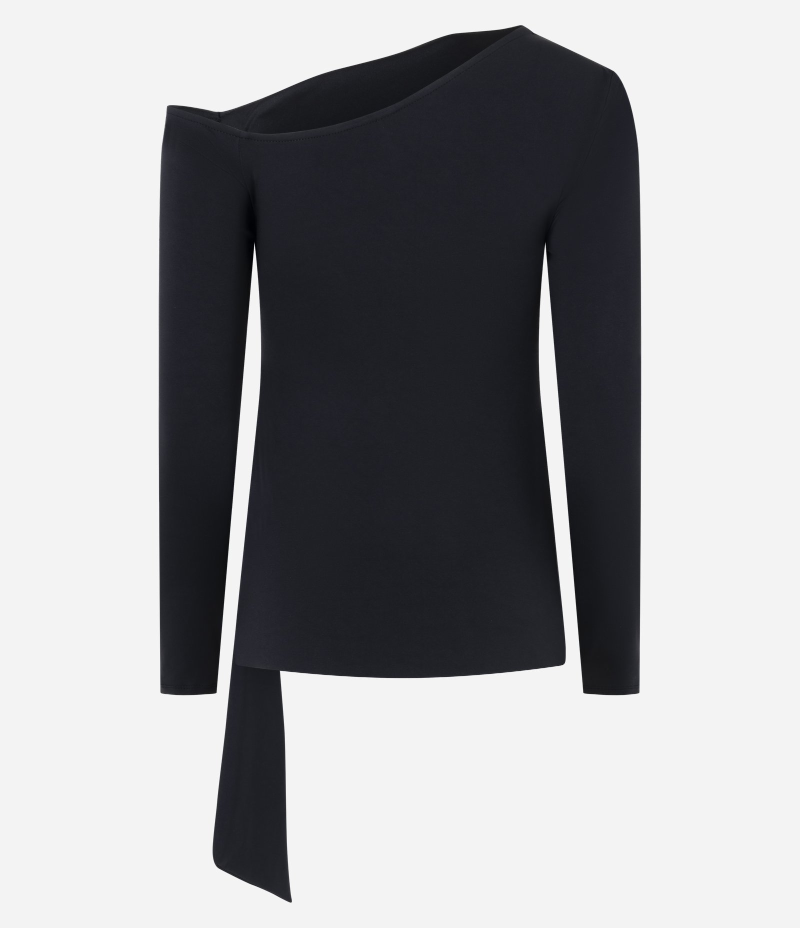 Blusa Manga Longa com Amarração e Aviamento Preto 7