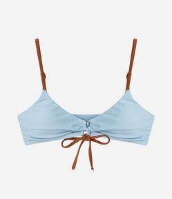 Biquini Top Bandeau com Viés Contrastante