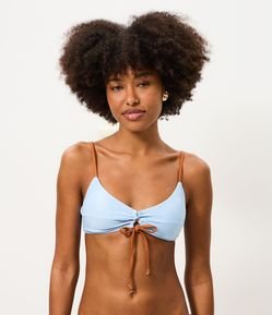 Biquini Top Bandeau com Viés Contrastante