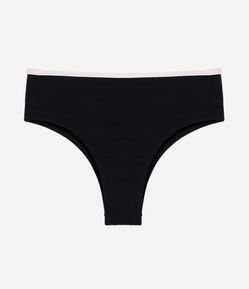 Biquini Calcinha Hot Pants em Crepe com Viés Contrastante