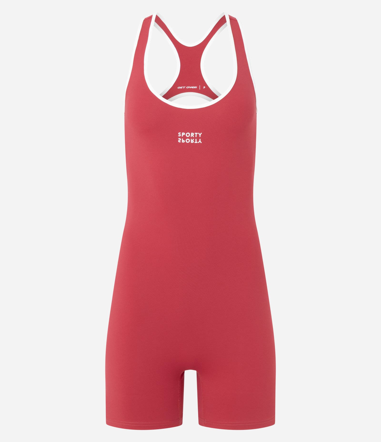 Macaquinho Esportivo em Microfibra com Viés Contrastante Vermelho 1