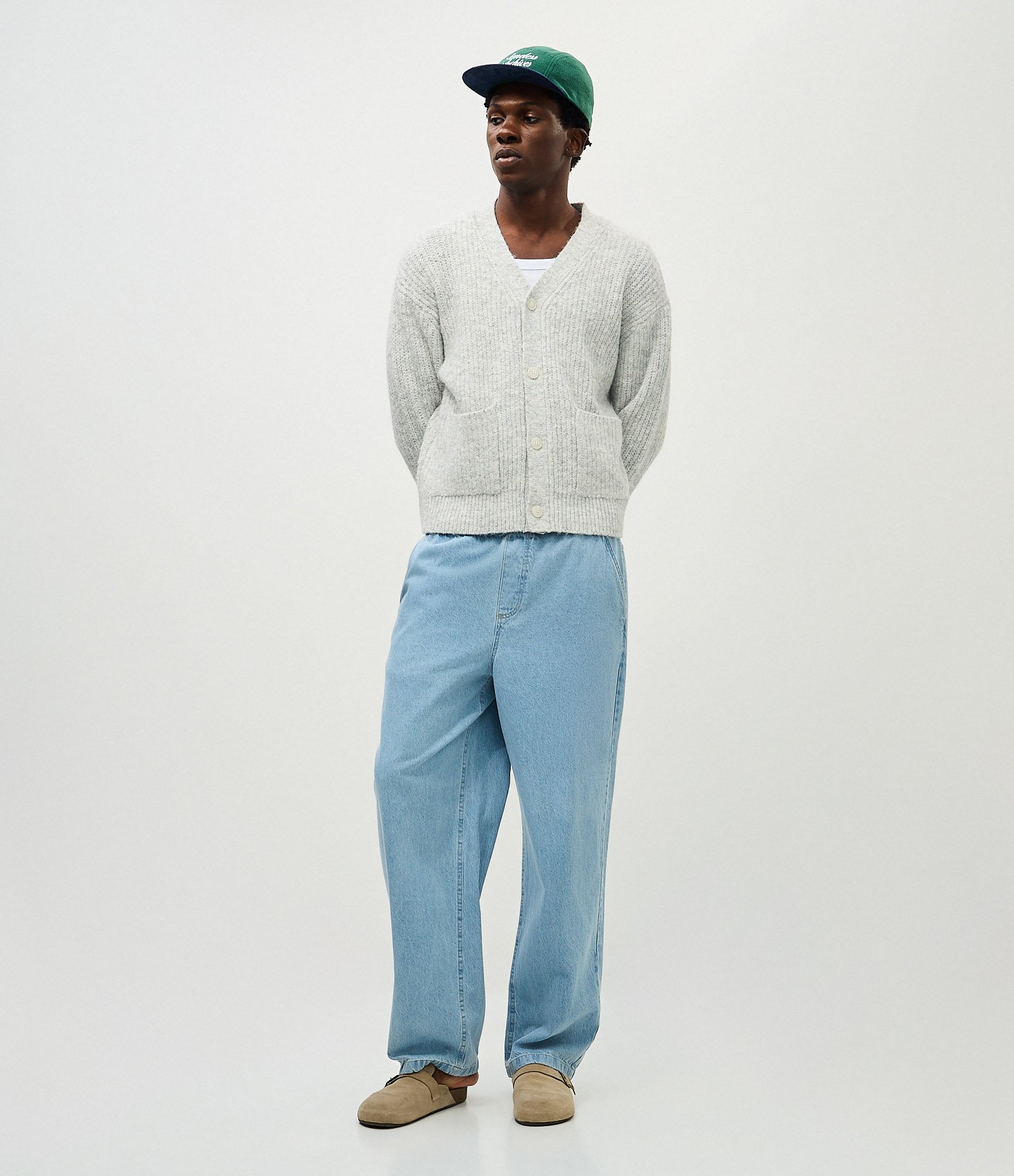 Calça Jeans Baggy Relaxed com Cós Elástico Azul 1
