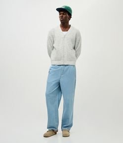 Calça Jeans Baggy Relaxed com Cós Elástico