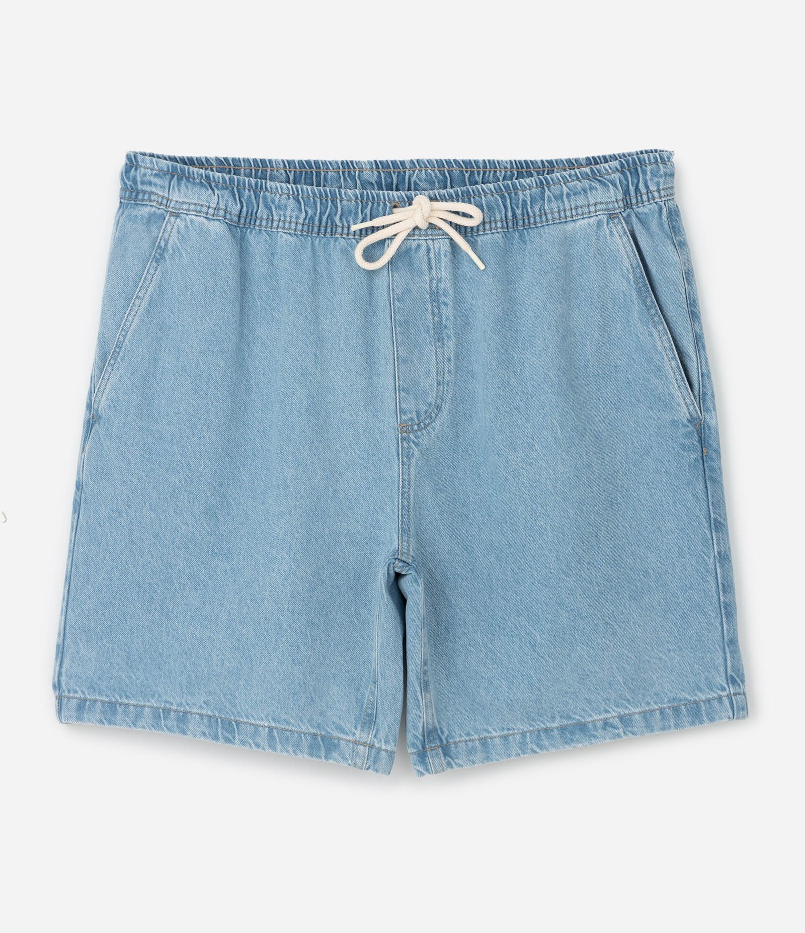 Bermuda Jeans  Regular com Cós Elástico Azul 5