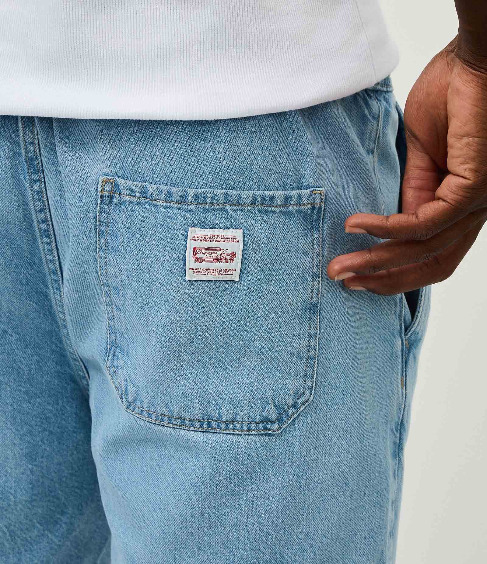 Bermuda Jeans  Regular com Cós Elástico Azul 3