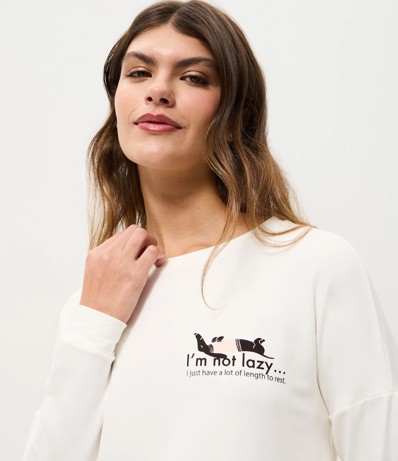 Blusa de Pijama Oversize em Moletom com Estampa Lettering Branco 2