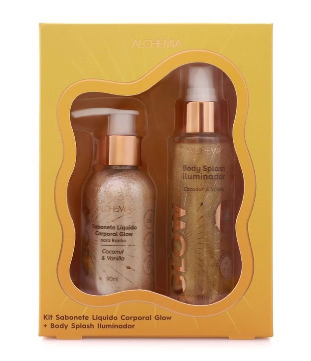 Kit Glow com Sabonete Liquido e Body Splash Iluminador Alchemia