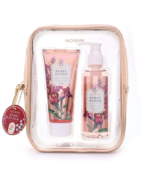 Kit Necessaire Retangular Mães 2026 com Sabonete Liquido e Hidratante