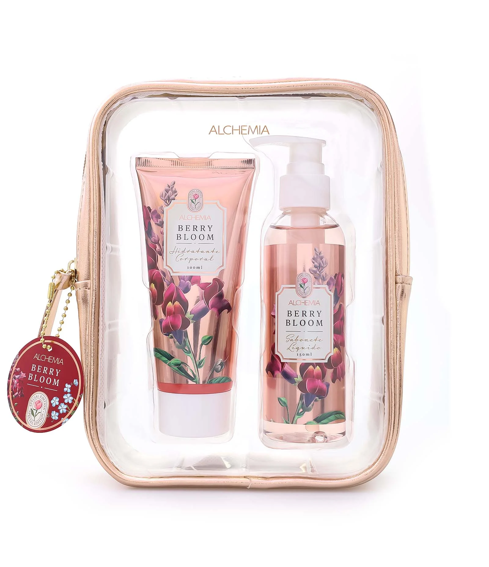 Kit Necessaire Retangular Mães 2026 com Sabonete Liquido e Hidratante KIT 1