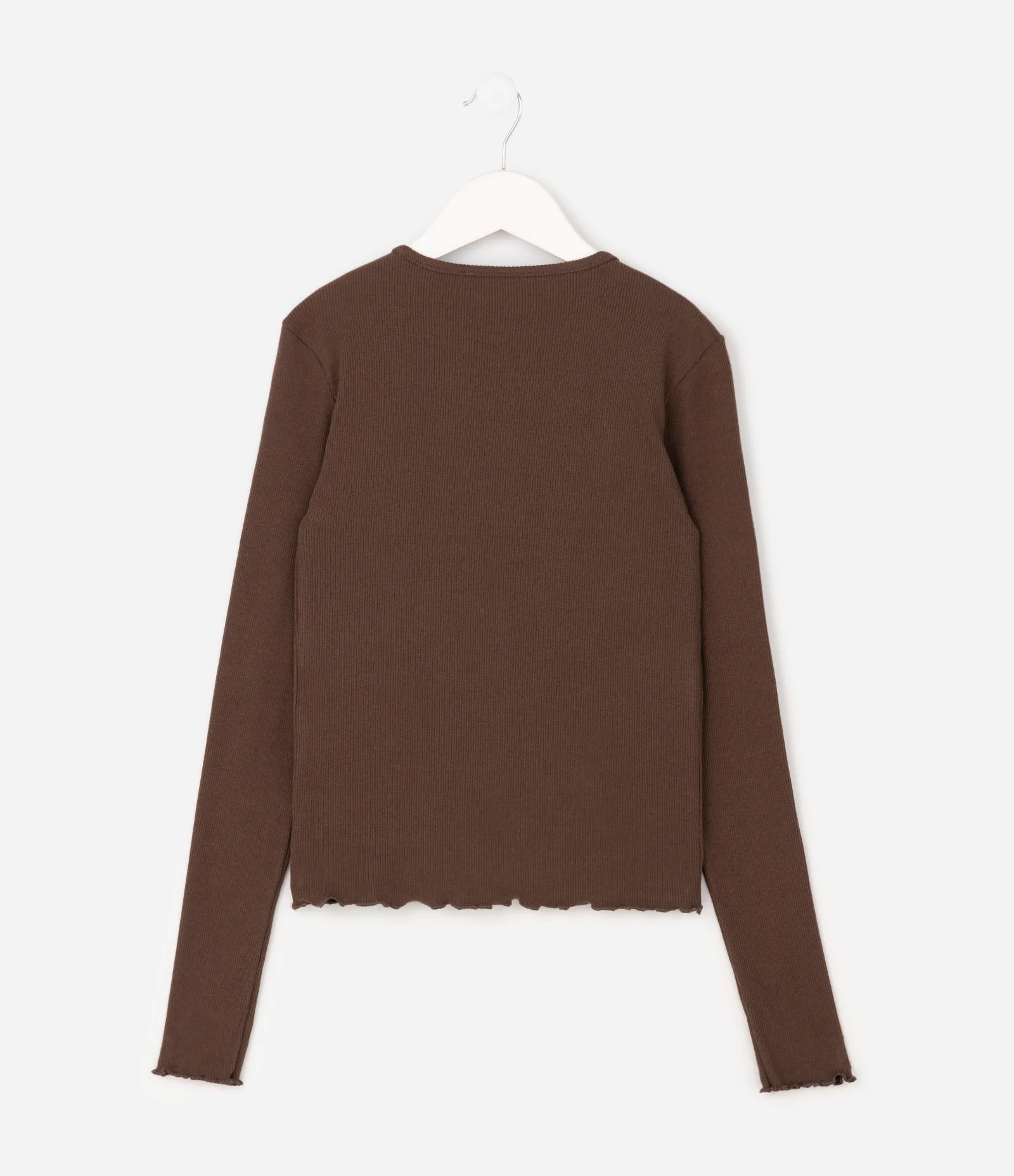 Blusa Infantil Canelada com Flores Bordado – Tam 5 a 14 Anos Marrom 3