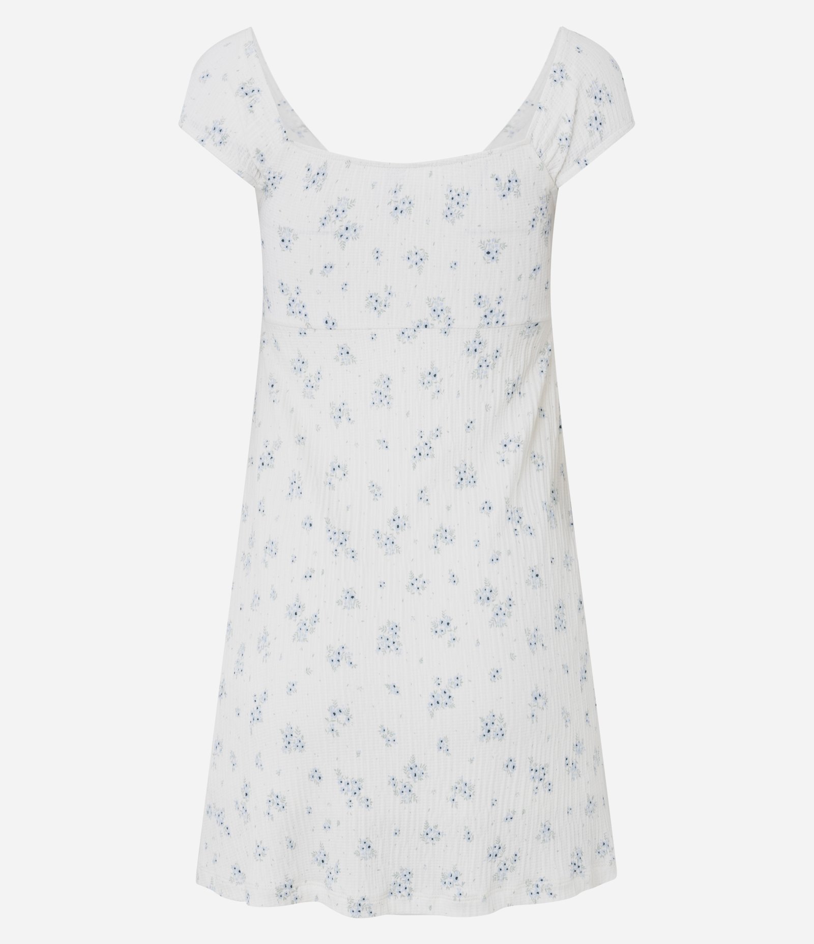 Vestido Curto em Waffle com Estampa Floral Branco 7