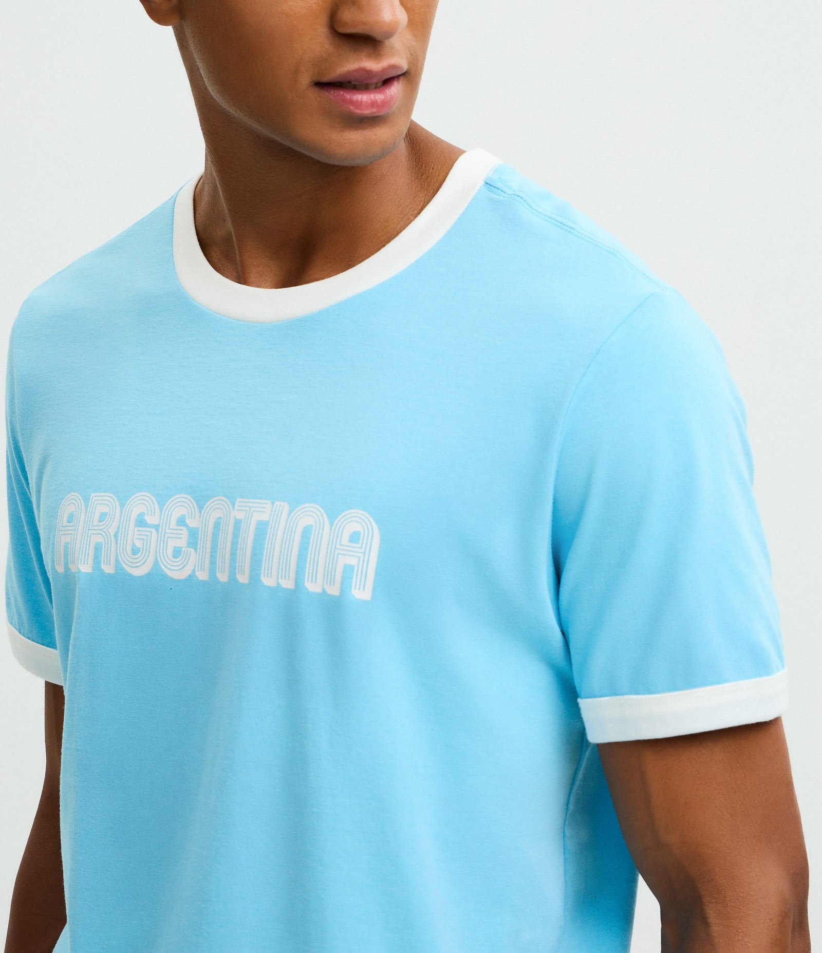 Camiseta com Tecnologia Dry e Estampa Argentina Azul 3