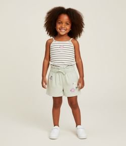 Short Infantil com Estampa de Flores e Cerejas – Tam 1 a 6 Anos