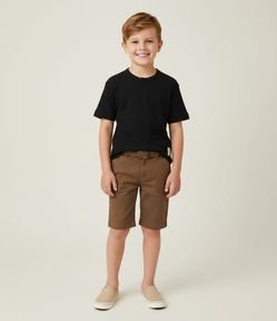 Camiseta Regular Infantil em Algodão com Gola Henley – Tam 5 a 14 Anos