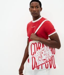 Ecobag com Estampa de Boi e Lettering Contrastante
