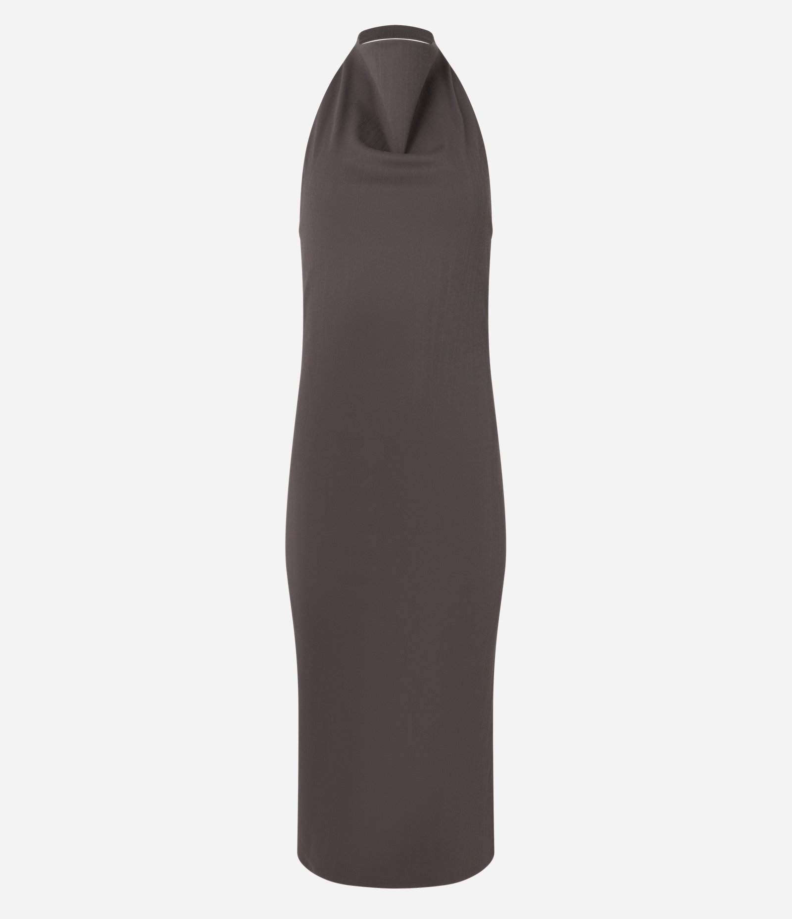 Vestido Midi em Bengaline com Decote Halter Marrom 5