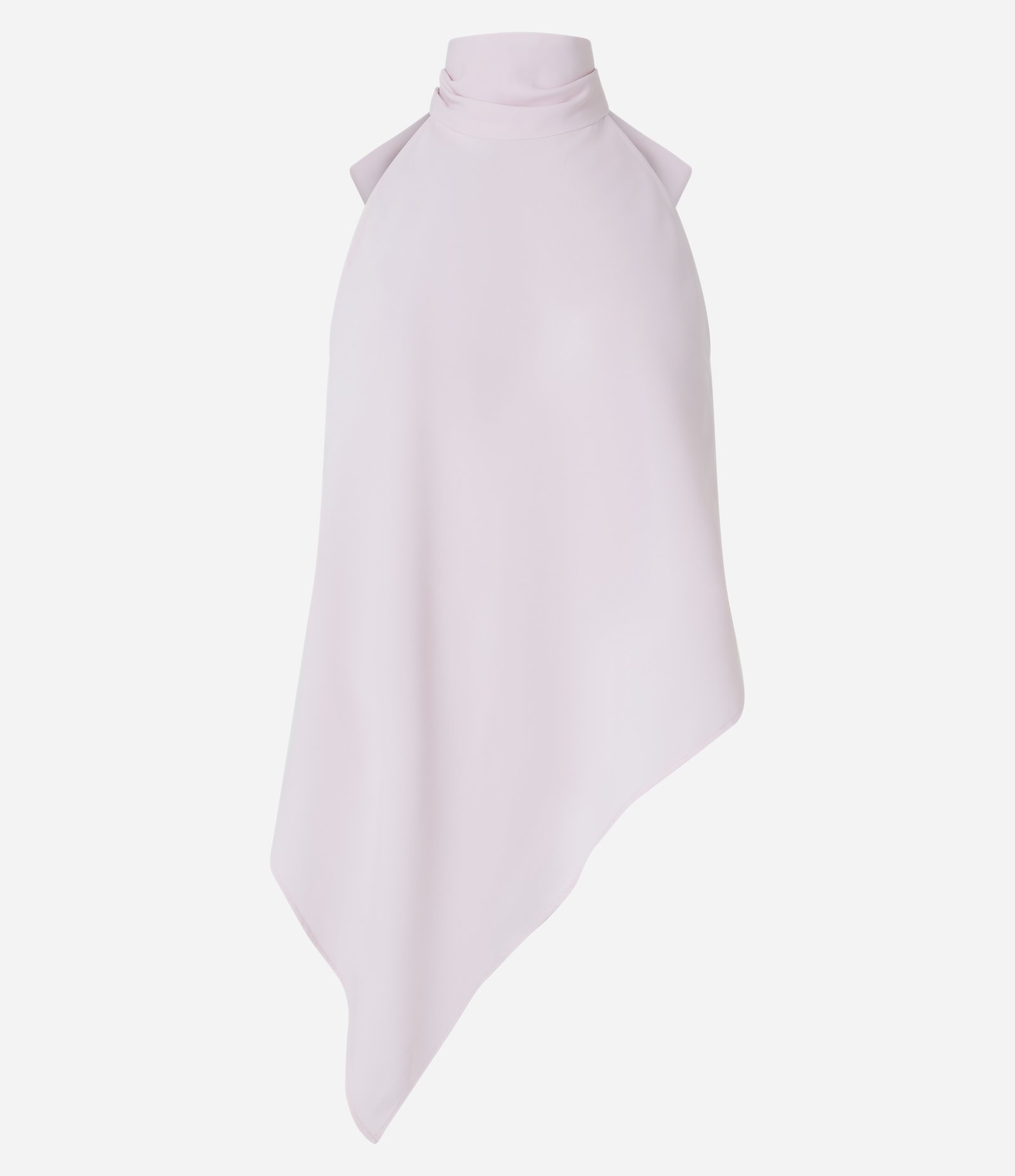 Blusa Halter em Crepe com Barra Assimétrica Rosa 5