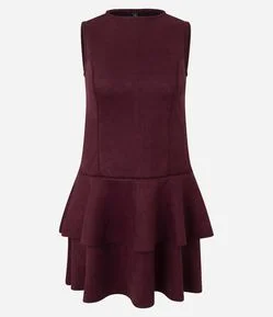 Vestido Curto em Suedine com Babadinhos