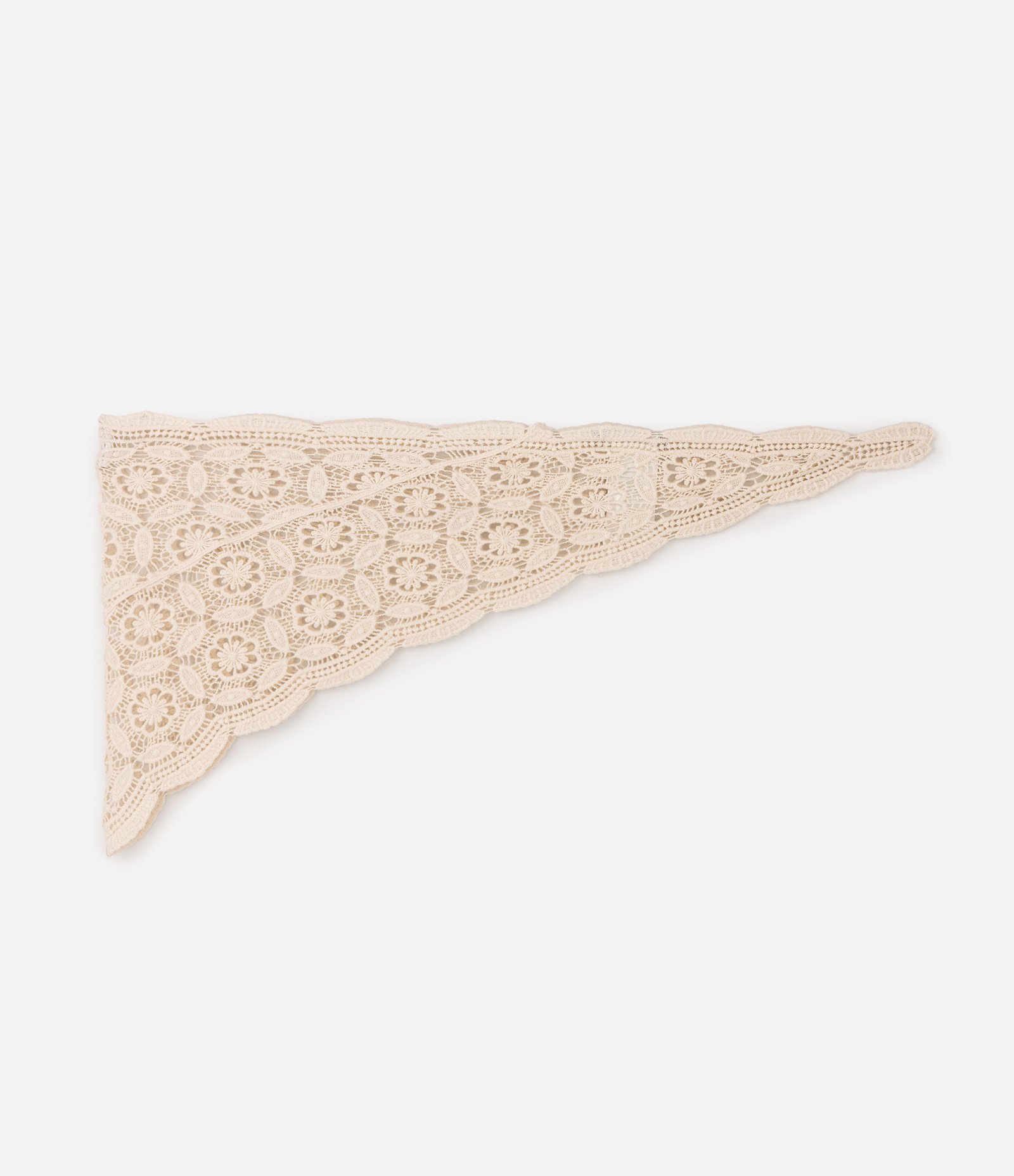 Lenço Estilo Crochê Floral Triangular Curve & Plus Size Bege 2