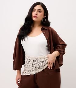Lenço Estilo Crochê Floral Triangular Curve & Plus Size