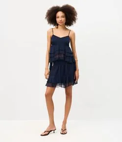 Saia Curta em Chiffon com Brilho