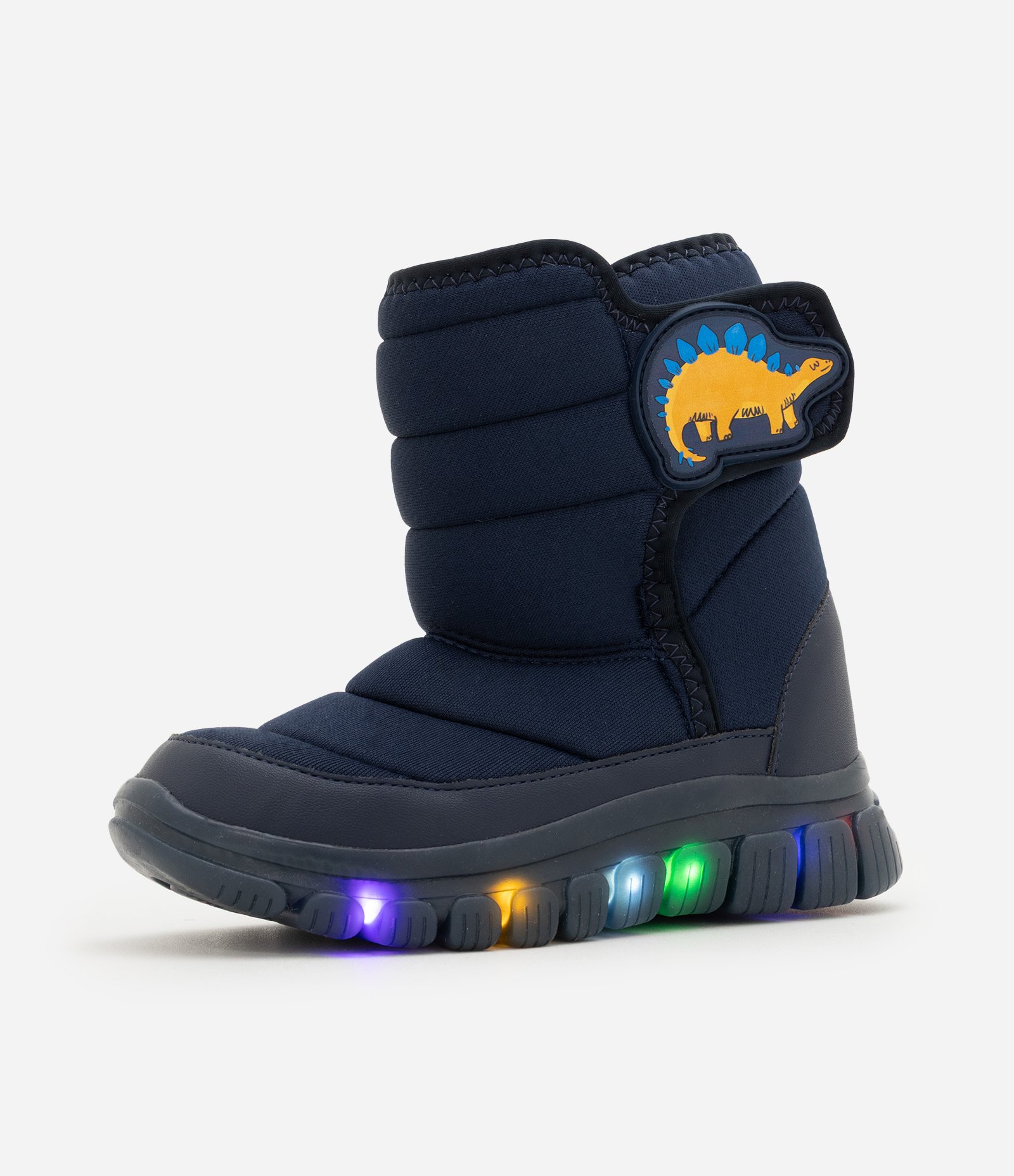Bota Infantil Dinossauro com Pelinho e Solado LED – Tam 20 a 27 Azul Marinho 1