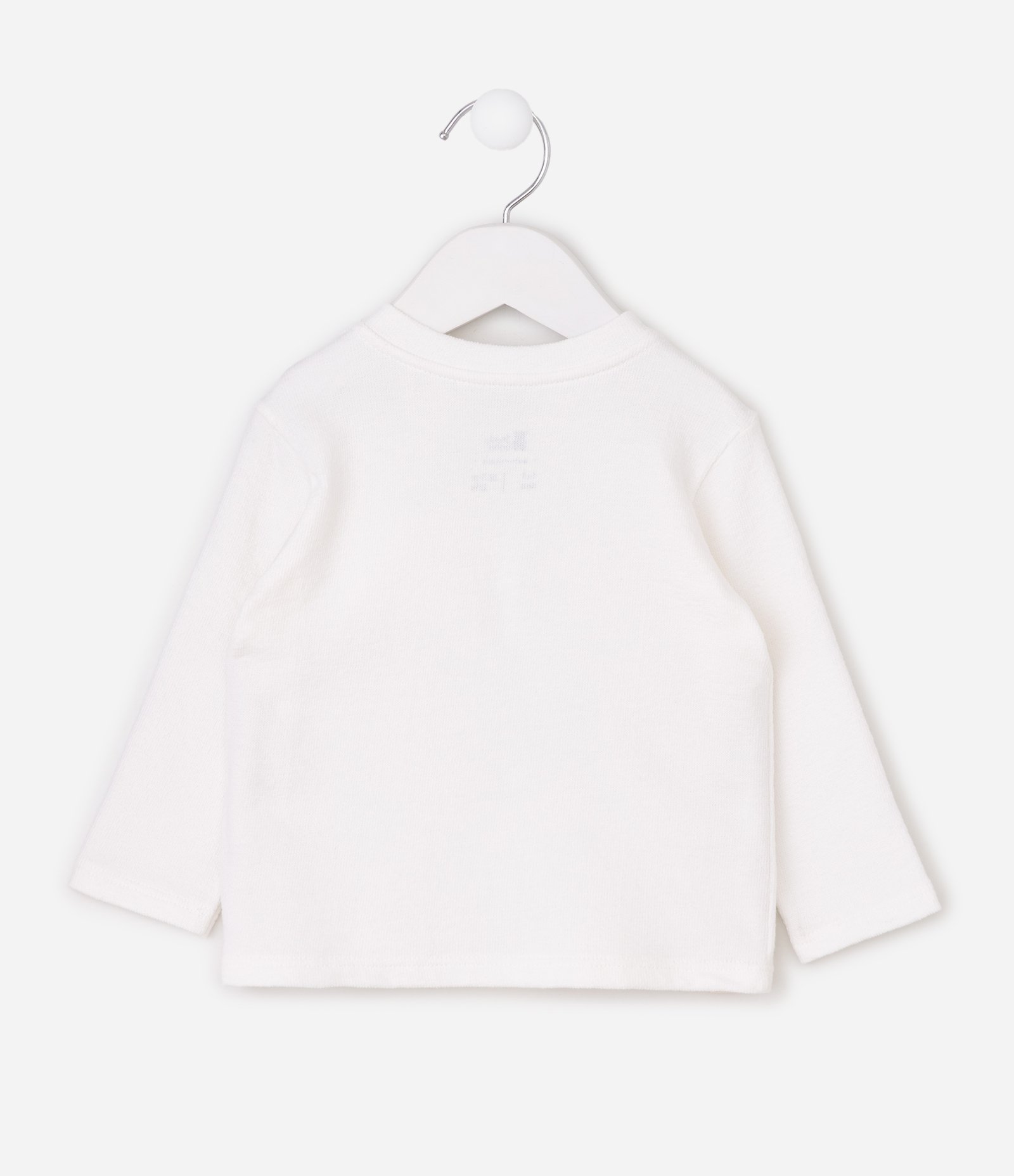Camiseta Infantil Texturizada com Botões e Bolsinho - Tam 0 a 18 Meses Branco 3