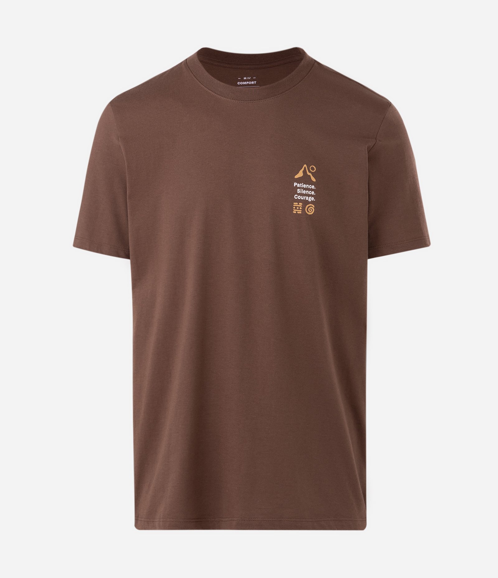 Camiseta Comfort em Algodão Estampa Montanha e Toque Pima Marrom 5