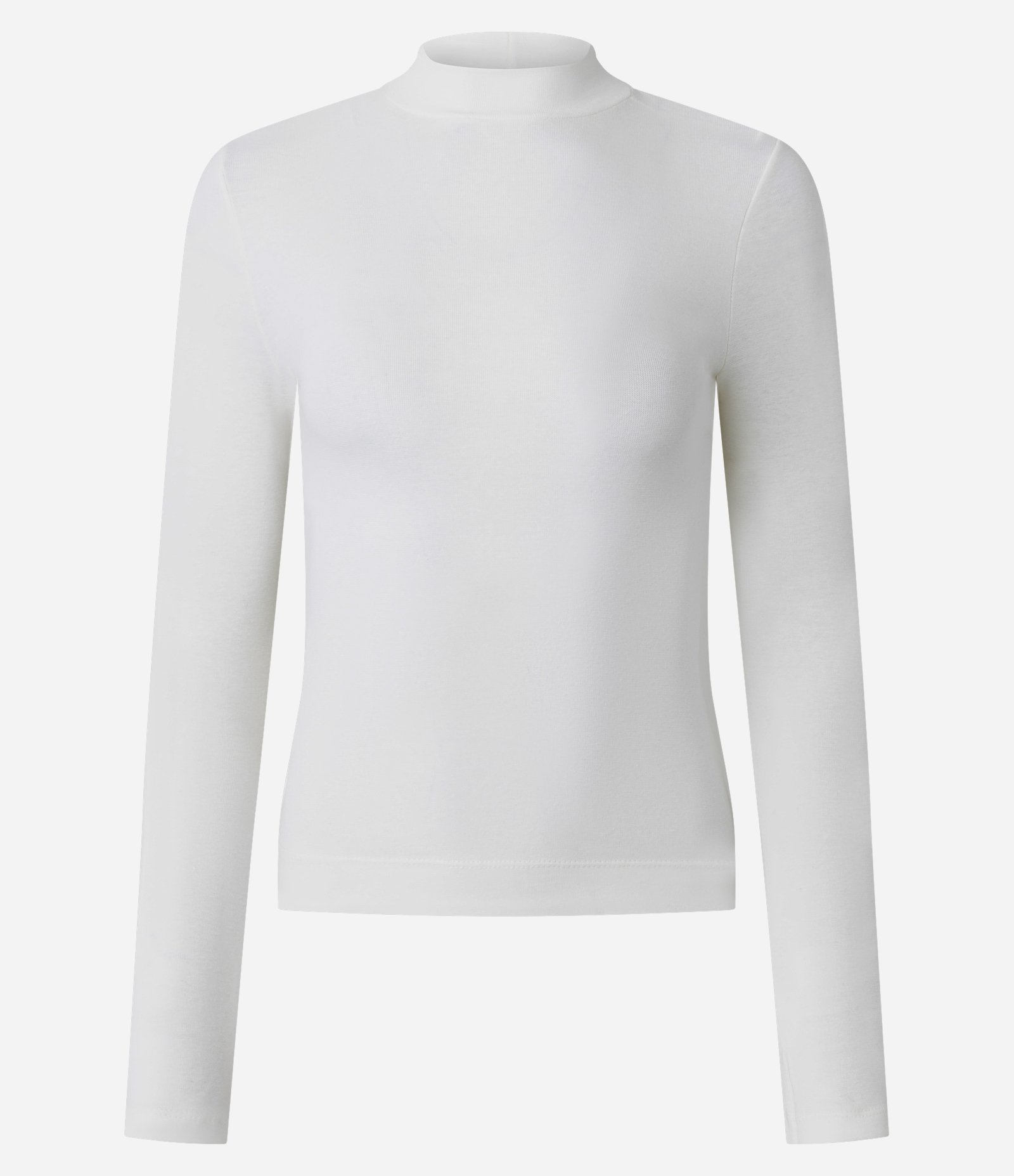Blusa Básica em Ribana com Gola Alta Branco 1