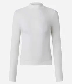 Blusa Básica em Ribana com Gola Alta