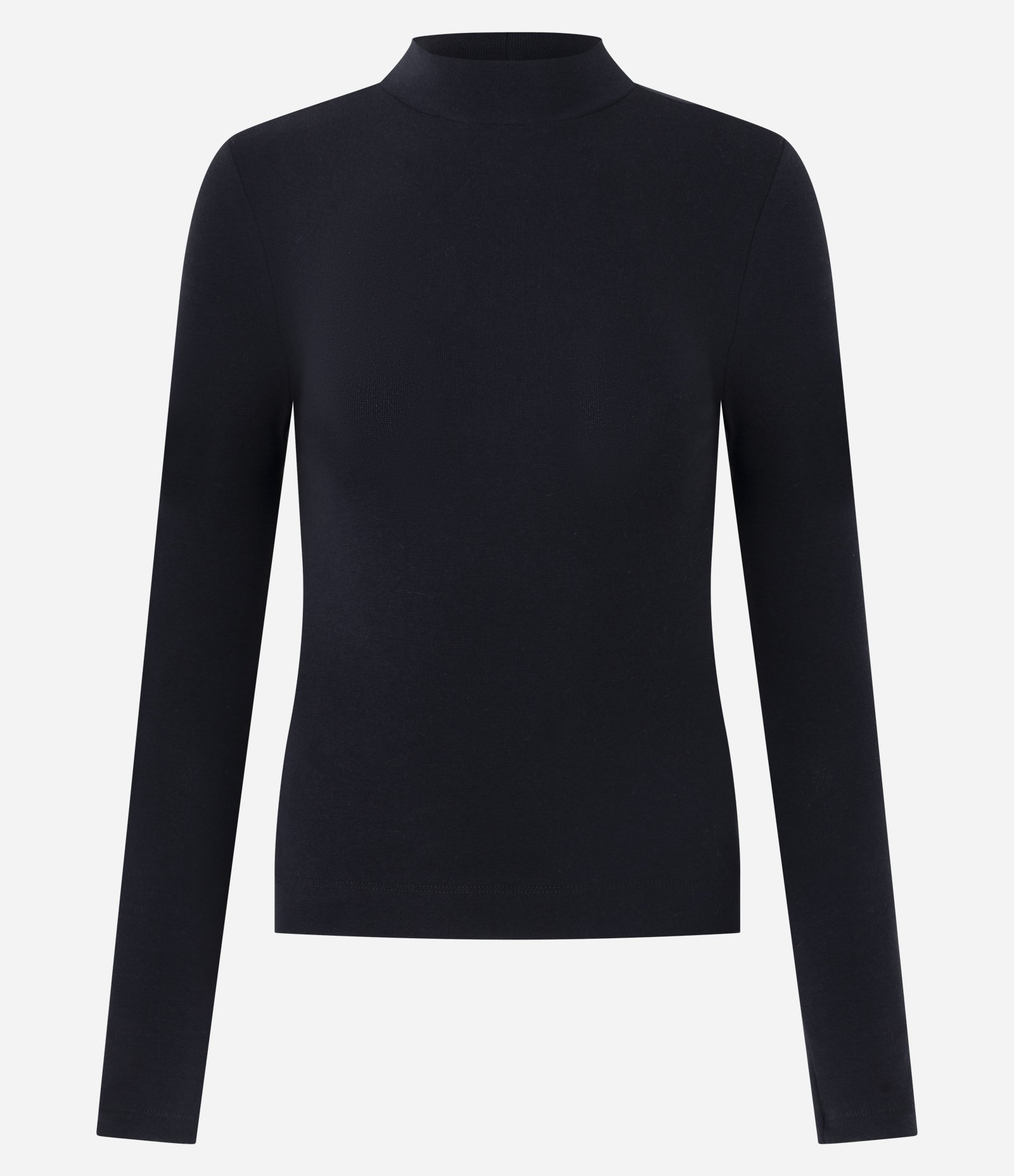 Blusa Básica em Ribana com Gola Alta Preto 1